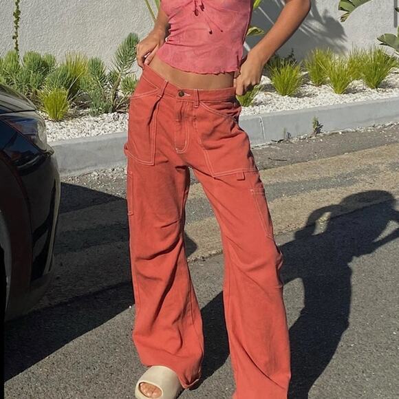 Princess Polly Lioness Miami Vice Pants Red size S - Picture 5 of 9